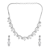 Sparkling Elegance Gleaming Blossom American Diamond Necklace Set