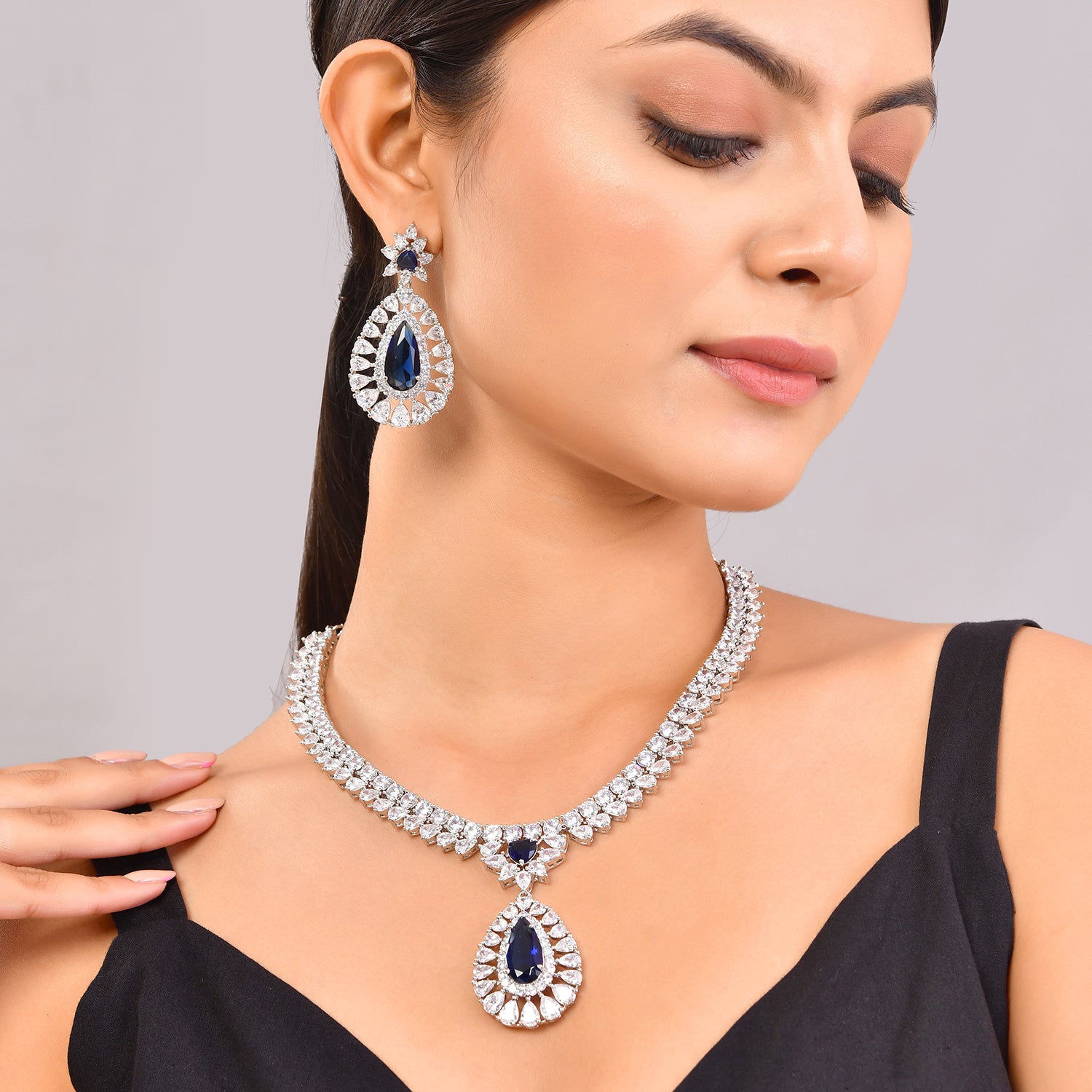 Sparkling Elegance Radiant Brilliance American Diamond Necklace