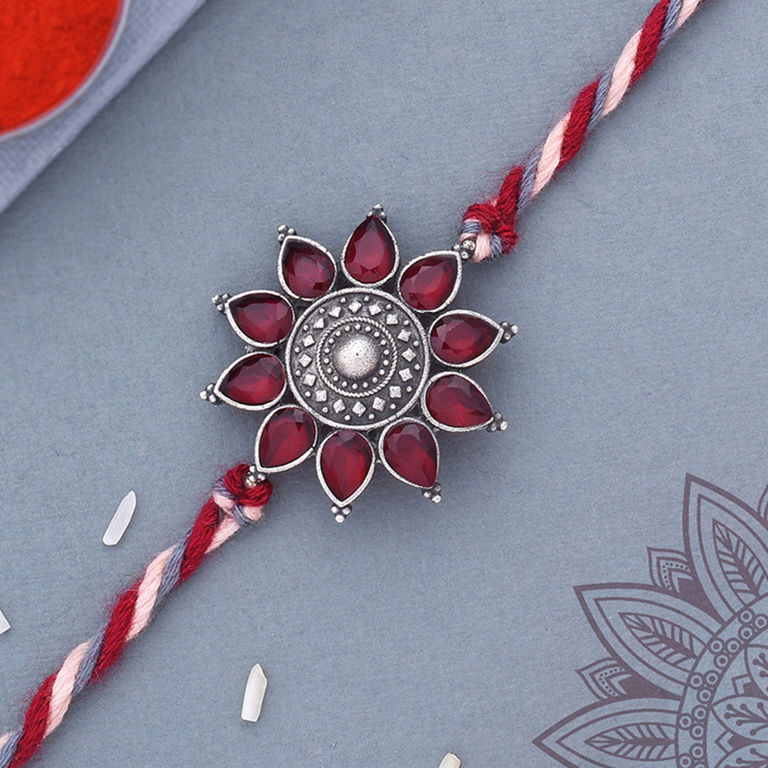 Kundan rakhi for brothers and sisters
