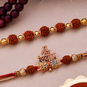 Set of 2 Rudraksh Embellished Red Thread Rakhi | Voylla Rakhi