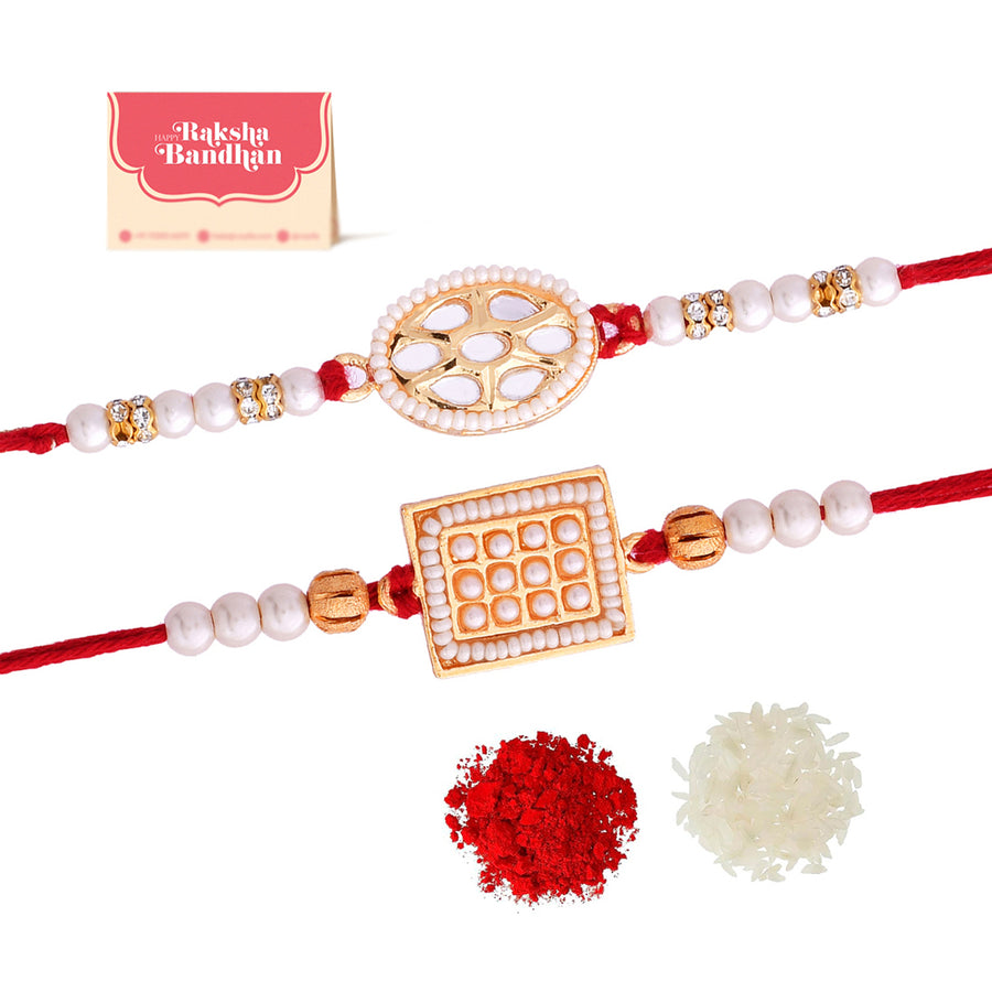 Set of 2 Meenakari Kundan Embellished Rakhi | Voylla Rakhi