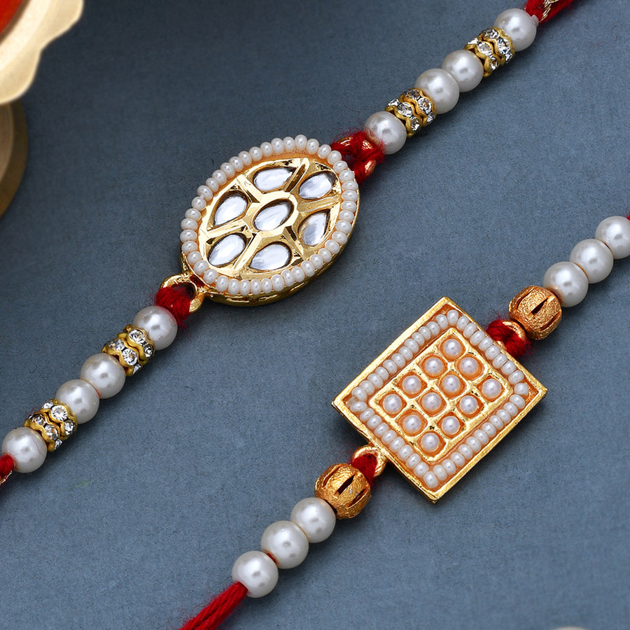 Set of 2 Meenakari Kundan Embellished Rakhi | Voylla Rakhi