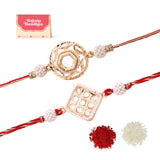 Set of 2 Kundan Embellished Meenakari Rakhi | Voylla Rakhi
