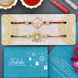 Set of 2 Kundan Embellished Meenakari Rakhi | Voylla Rakhi