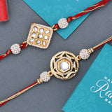 Set of 2 Kundan Embellished Meenakari Rakhi | Voylla Rakhi