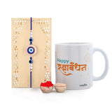 Evil Eye Rakhi Gift Set with Printed Mug for Brother