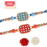 Set Of 2 Red & Blue enamelled Rakhi | Voylla Rakhi