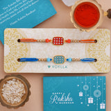 Set Of 2 Red & Blue enamelled Rakhi | Voylla Rakhi