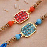 Set Of 2 Red & Blue enamelled Rakhi | Voylla Rakhi