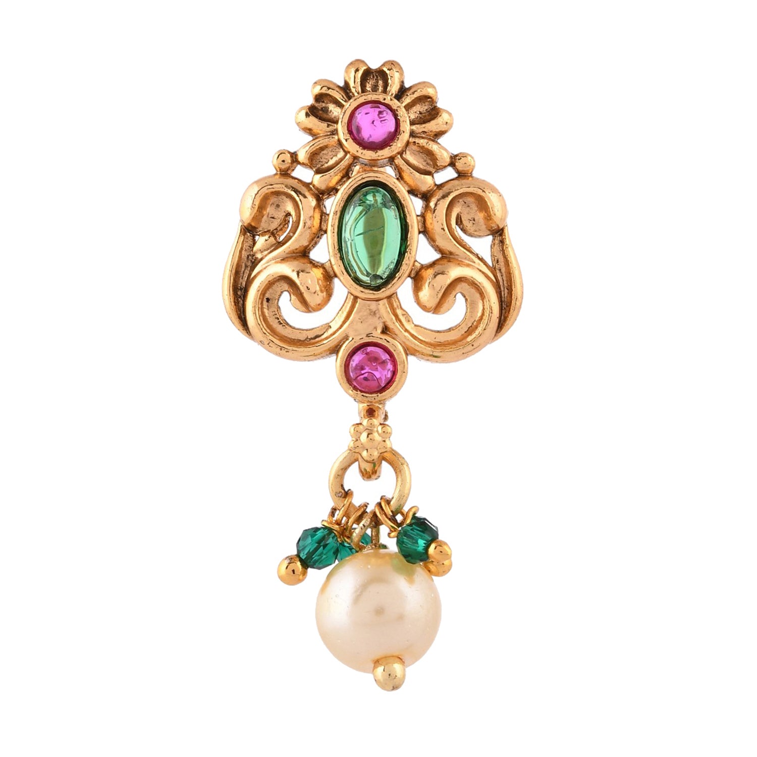 Gold Essentials Pearl Adorned Nose Pin – VOYLLA - Main Image