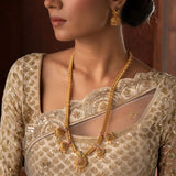 Gold Opulence Nandini Temple Jhumka Necklace Set