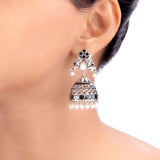 Rangabati Black Enamel Embellished Earrings