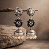 Rangabati Faux Pearls Layered Earrings