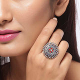 Mandala Floral Finger Ring