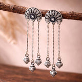 Mandala Half Moon Tassels Earrings