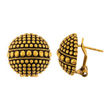 Rava Ball Oxidized Gold Ball Stud Earrings
