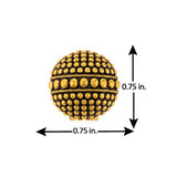 Rava Ball Oxidized Gold Ball Stud Earrings