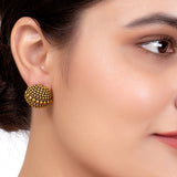 Rava Ball Oxidized Gold Ball Stud Earrings