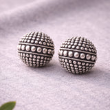Oxidized Rava Ball Stud Earrings