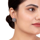 Oxidized Rava Ball Stud Earrings