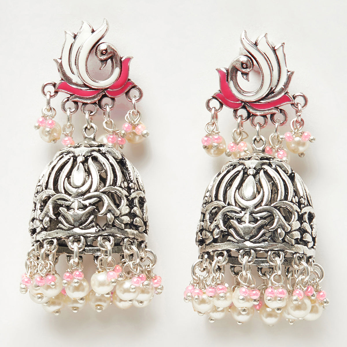 Shwet kamal Silver Necklace with Earrings
