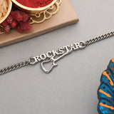 Stylish ROCKSTAR Silver Tone Bracelet Rakhi | Voylla Rakhi