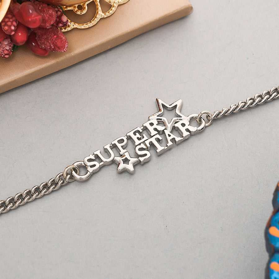 Stylish Silver Plated Super Star Bracelet Rakhi | Voylla Rakhi
