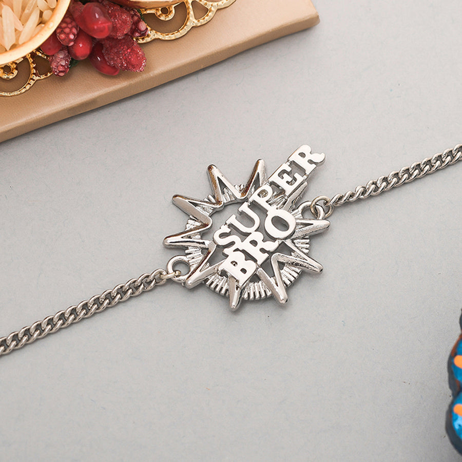 Stylish Super Bro Silver Plated Bracelet Rakhi | Voylla Rakhi