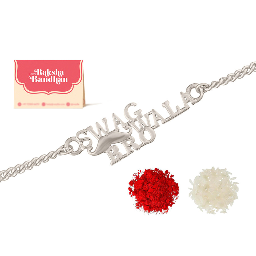 Stylish Swag Wala Bro Silver Plated Bracelet Rakhi | Voylla Rakhi