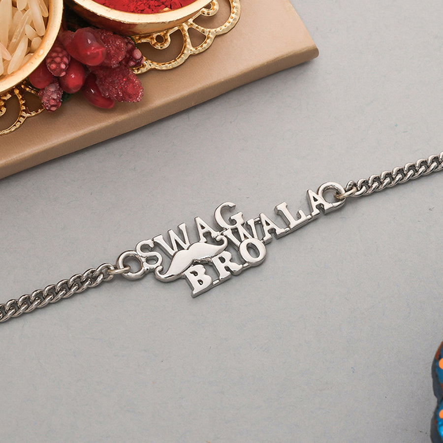 Stylish Swag Wala Bro Silver Plated Bracelet Rakhi | Voylla Rakhi
