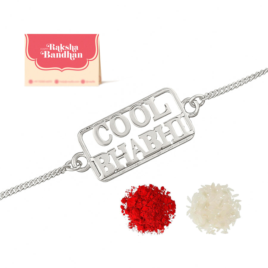 Designer Silver Tone Cool Bhabhi Bracelet Style Rakhi | Voylla