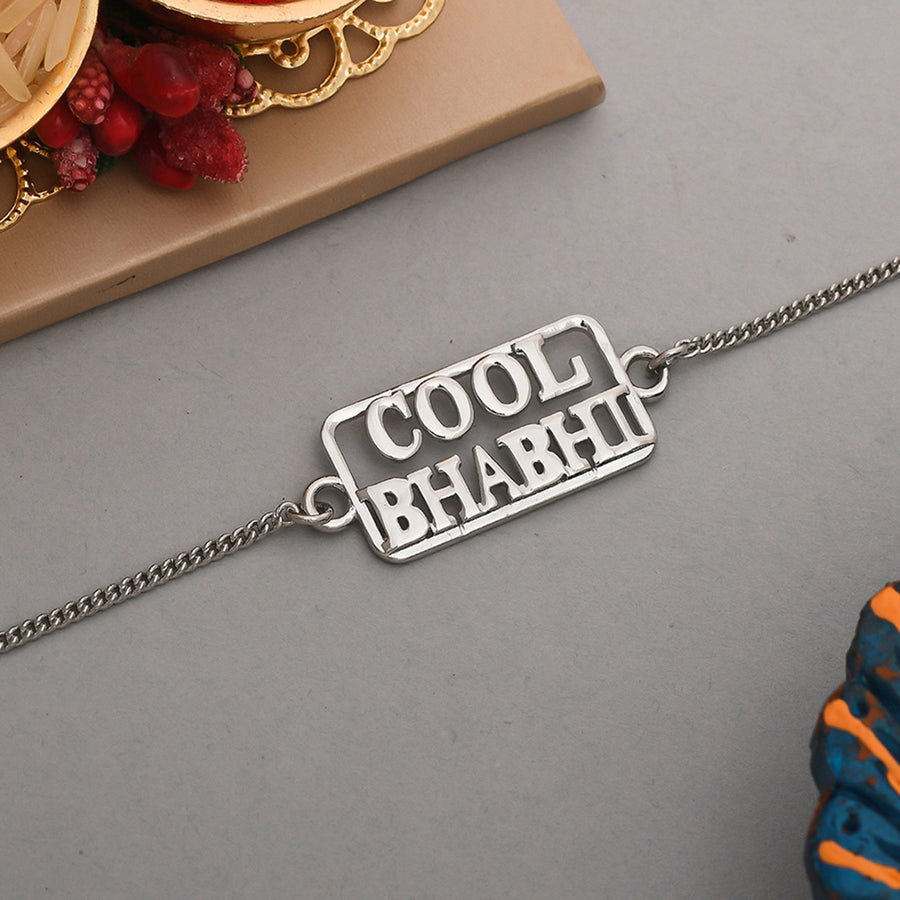 Designer Silver Tone Cool Bhabhi Bracelet Style Rakhi | Voylla