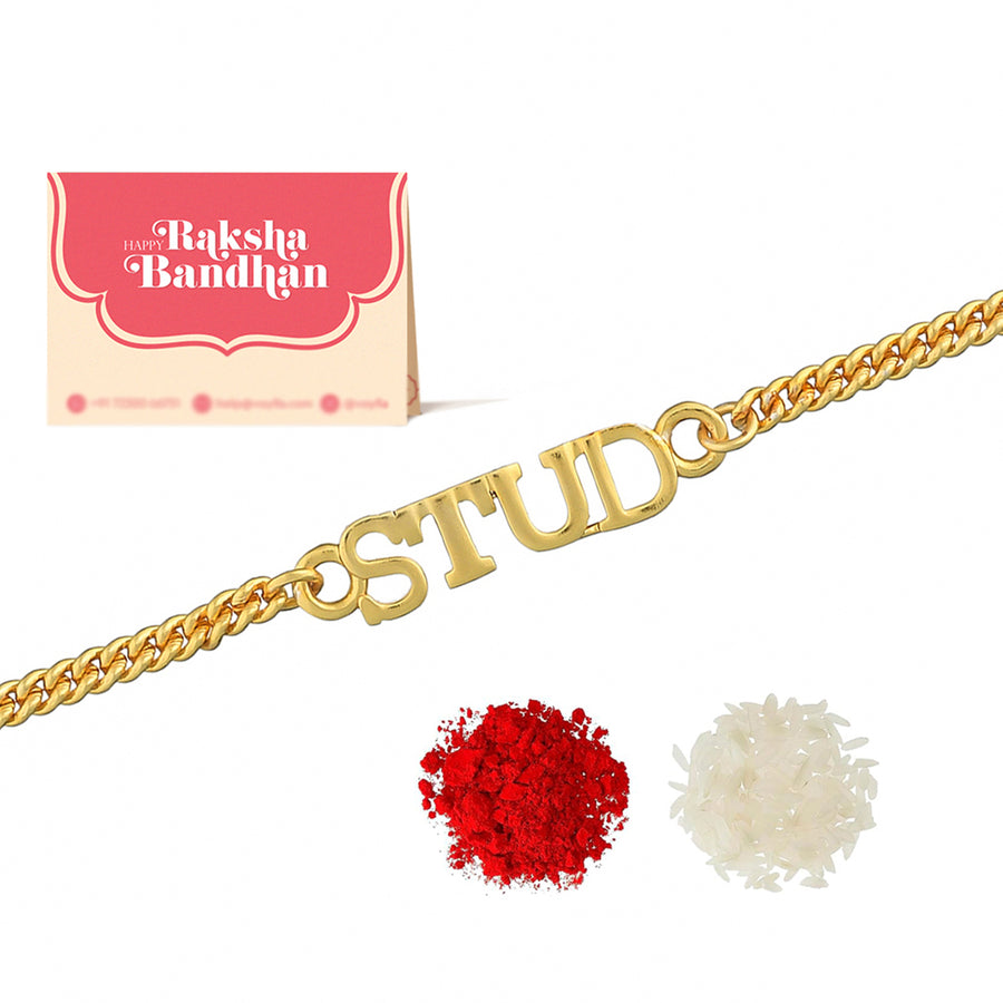 Stylish Gold Tone STUD Rakhi | Voylla Rakhi