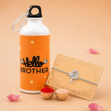Divine Ganesha Rakhi Gift Set with Printed Bottle for Brother