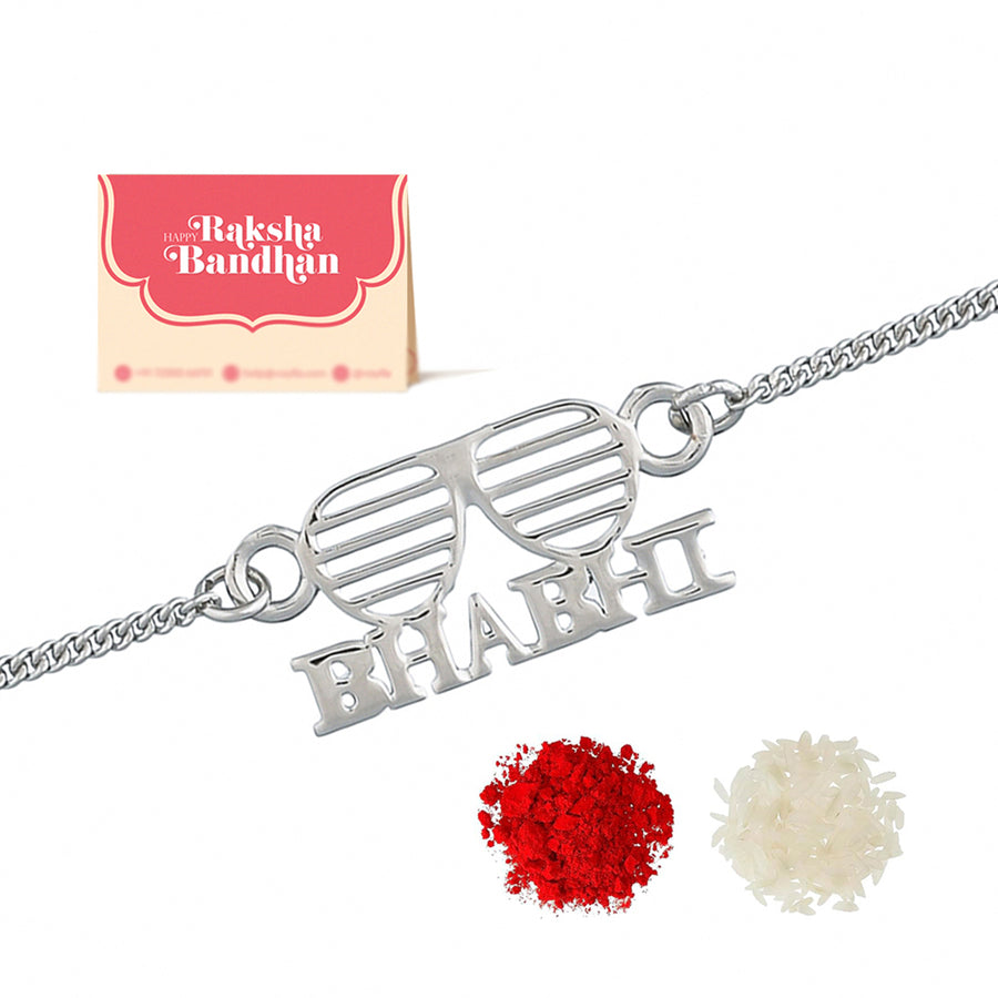 Stylish Silver Tone Bracelet Style Bhabhi Rakhi | Voylla Rakhi