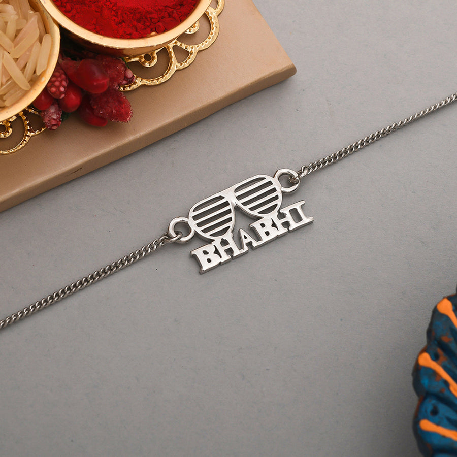 Stylish Silver Tone Bracelet Style Bhabhi Rakhi | Voylla Rakhi
