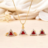 Sparkling Essentials Pink Triangle Cut CZ Jewellery Box Set