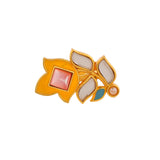 Forever More Floral Pink Stone and Pearl Ring
