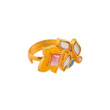 Forever More Floral Pink Stone and Pearl Ring