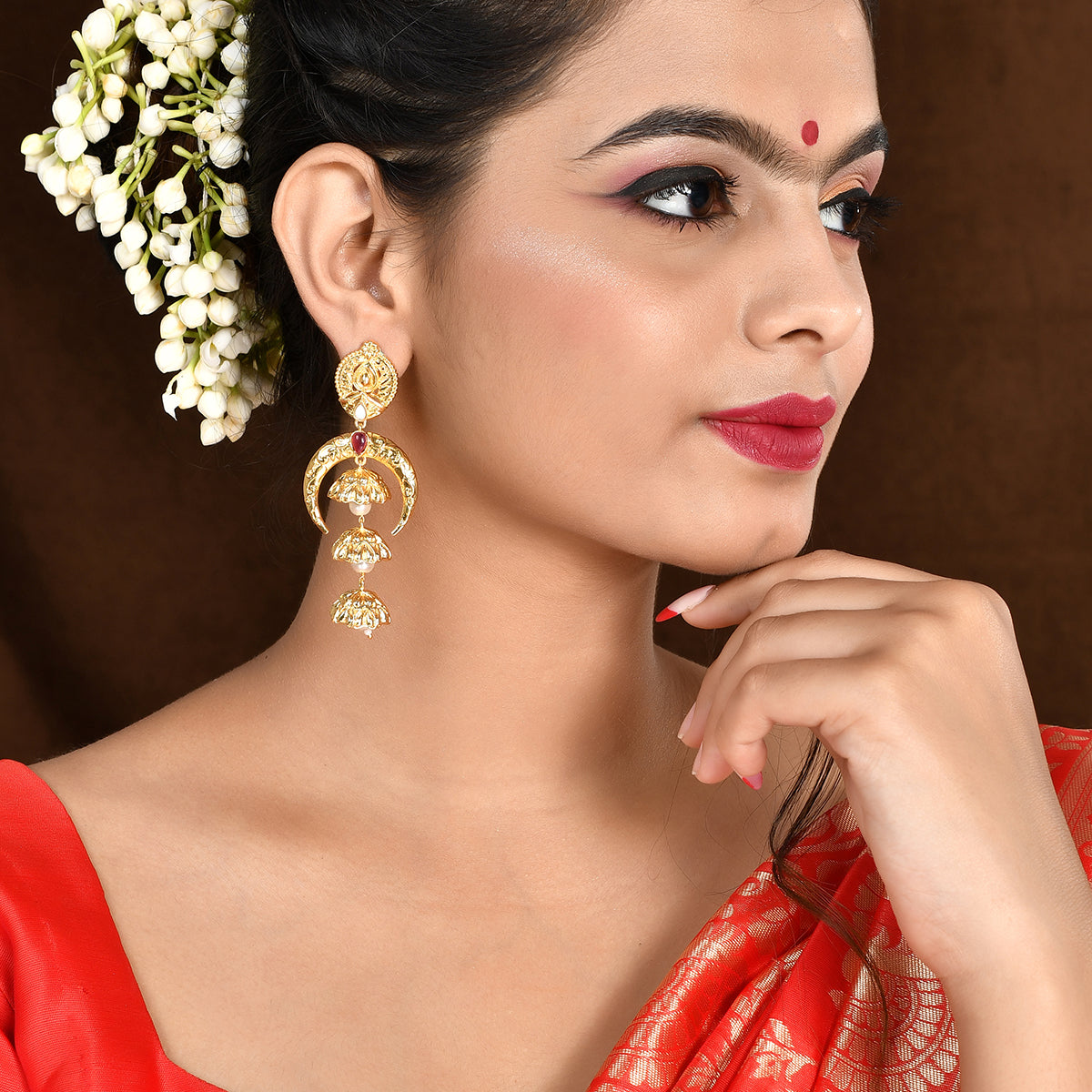 Silver Plated Indian Bollywood Jhumka Earrings – Jhumki Style – Bohemian Wedding Jewellery