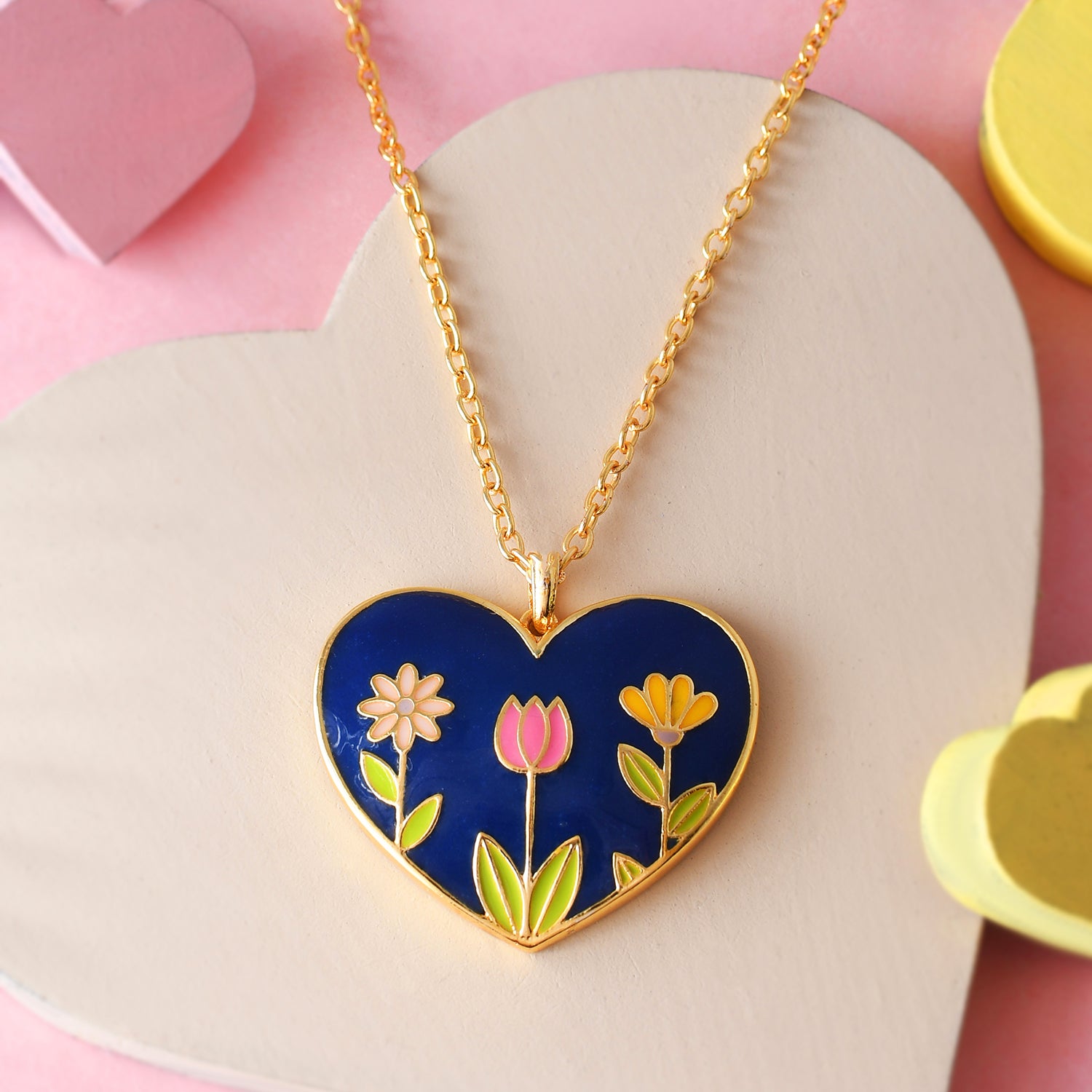 TFC Lovely Heart Plated Pendant Necklace