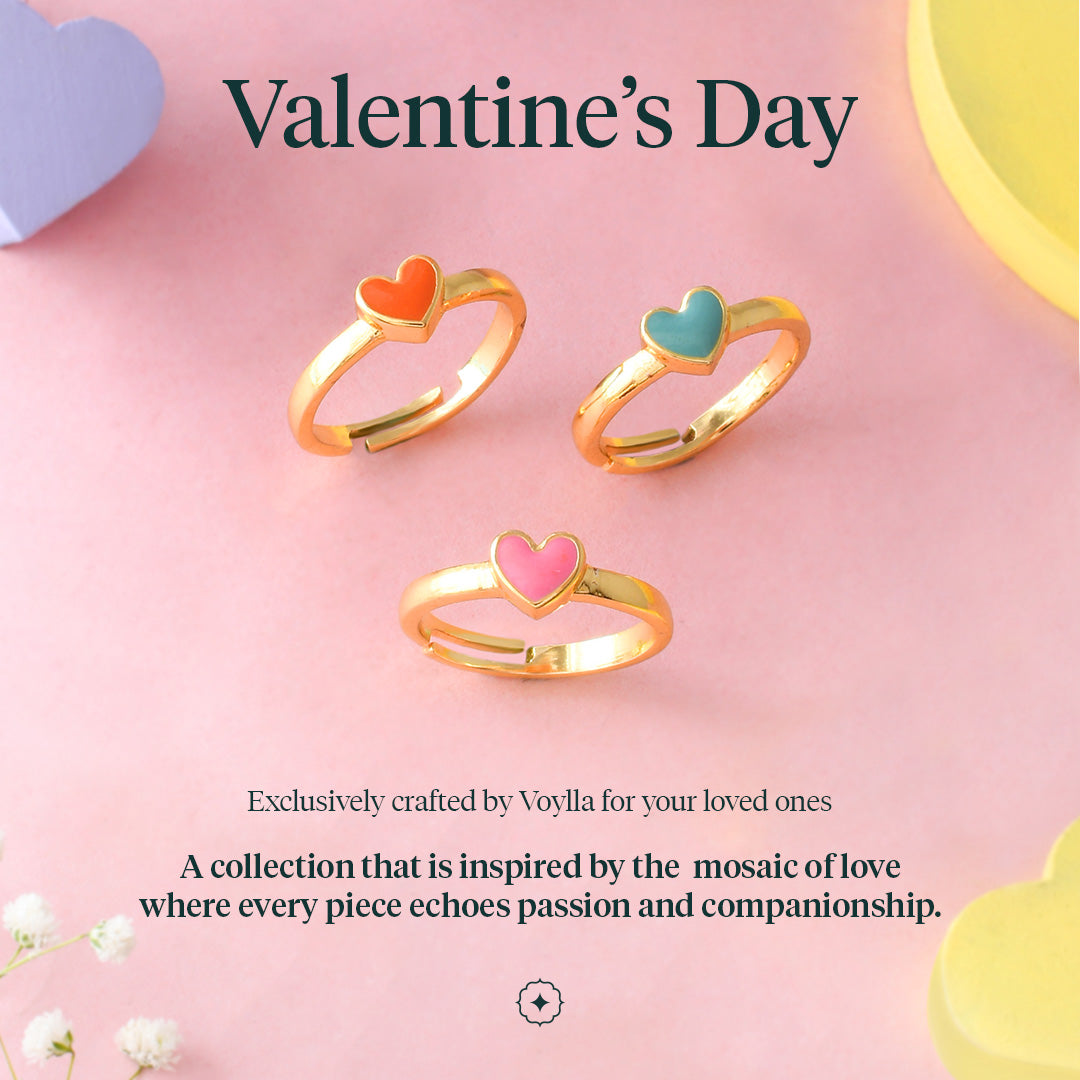Valentine's Day Red Heart Open Finger Ring