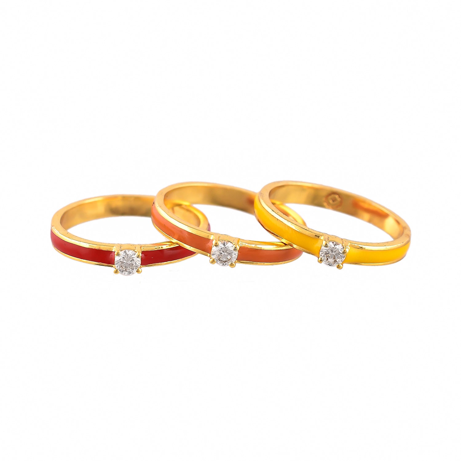 Valentine's Day Studded Enamel Stackable Rings