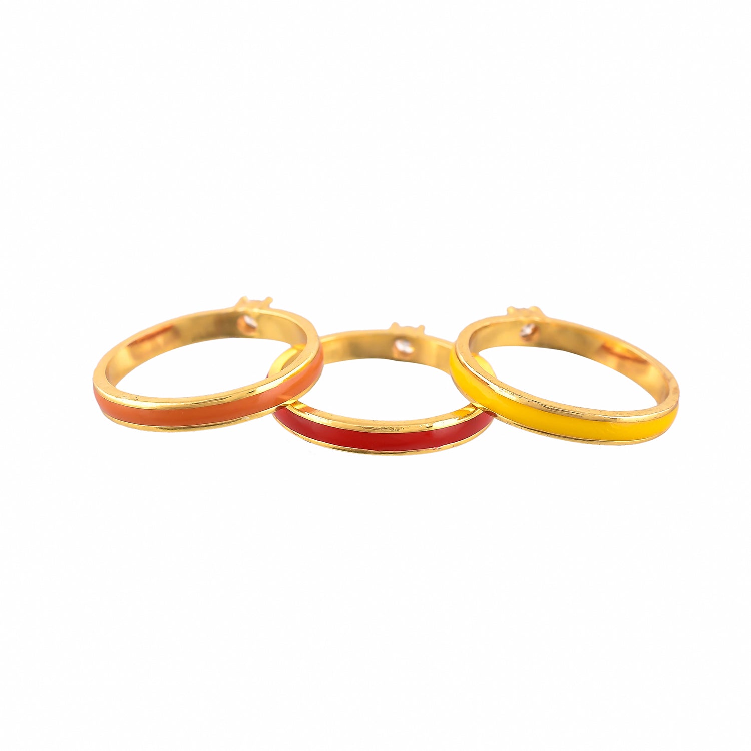 Valentine's Day Studded Enamel Stackable Rings