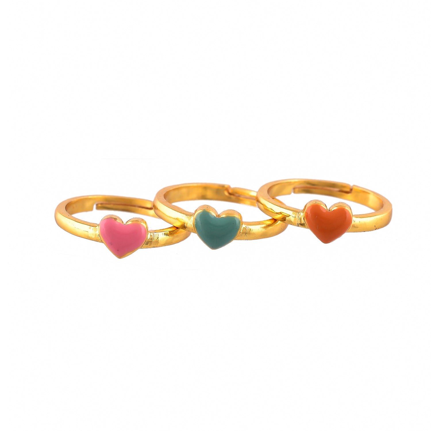 Valentine's Day Multi Borderless Hearts Stackable Rings