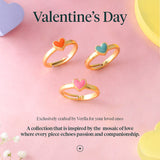 Valentine's Day Studded Borderless Enamel Stackable Rings