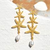 Hawaii Starfish Dangler Earrings
