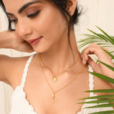 Hawaii Double-Layered Monstera And Tropical Bird Necklace
