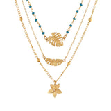 Hawaii Tropical Flora Multi-Layered Necklace