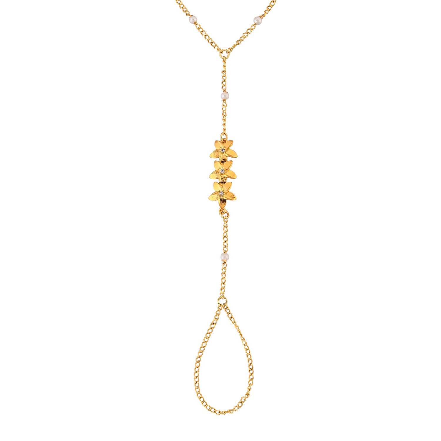 Hawaii Plumeria Hand Harness Bracelet - Main Image